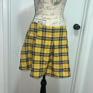 Yellow Plaid Schoolgirl Skirt